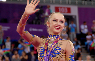 Azərbaycan gimnastı Marina Durunda Avropa Oyunlarında gümüş medal qazandı. Bakı, Azərbaycan, 21 iyun 2015 